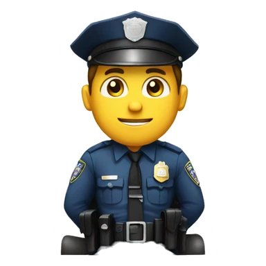police man sit on office sticker