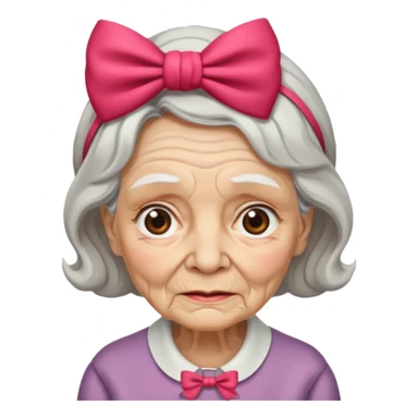 Very old women with Bow. sticker