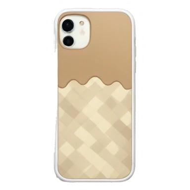 white iPhone 14 with beige checkered case sticker