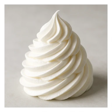 chantilly, whipped cream in a decorative piping, subtle shine sticker
