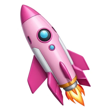 mix light pink dark pink and white girly phone ui rocket sticker