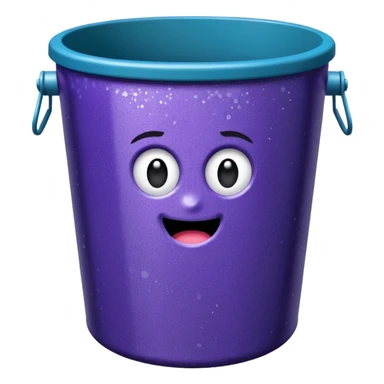 Glitter Purple and Cian  metal rubbish bin sticker