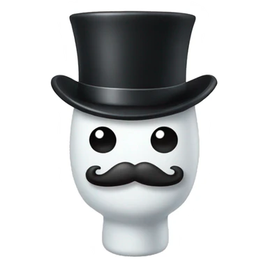 toilet with mustache and tophat sticker