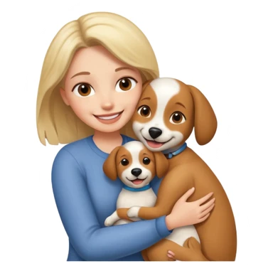 Woman hugging dog sticker