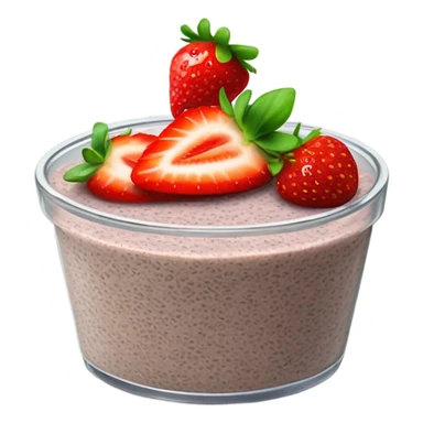 Chia pudding with fresh strawberries  sticker