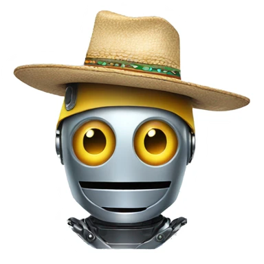 robot con sombrero baquero sticker