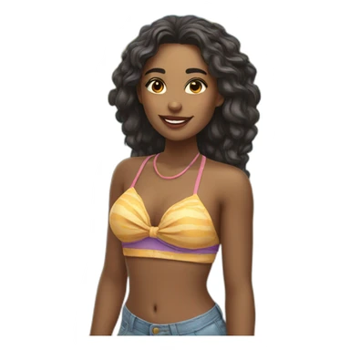 una chica en la playa sticker