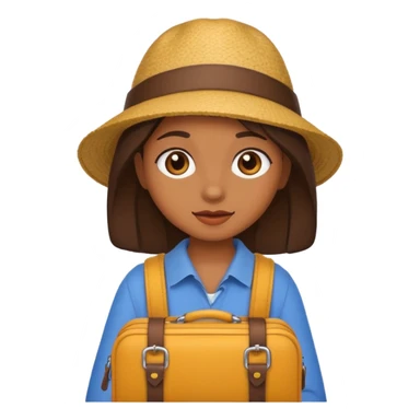 brown girl traveling sticker