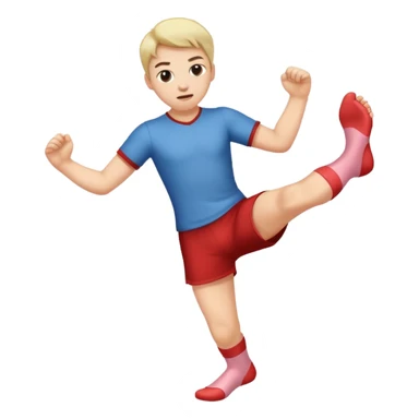 Blushing kicking feet sticker