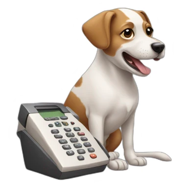 Dog playing phone sticker