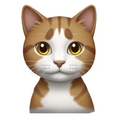 brown cat with white chest and gray small cat sticker