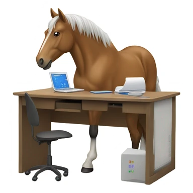 Horse using a computer  sticker