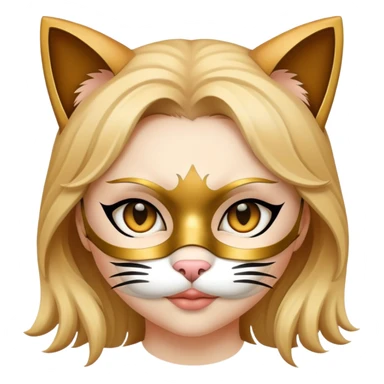 girl wearing cat mask sticker