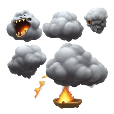 diablo seña de silencio y nube saliendo de nariz sticker