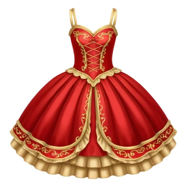 rococó vestido de ballet rojo con dorado sticker