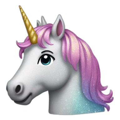 Glitering unicorn sticker