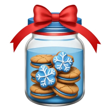 Blue Ginger biscuits in a jar with a bow sticker
