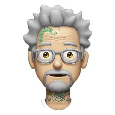 Tattooed man style Rick and Morty sticker