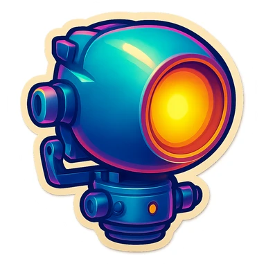 Render this spotlight pointing downward in retro stickers style. sticker