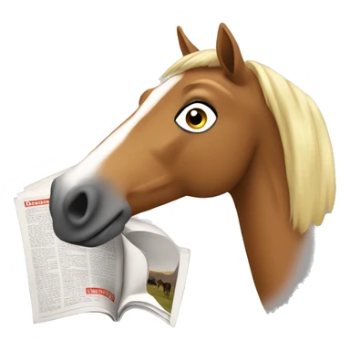 horse reading magazine sticker