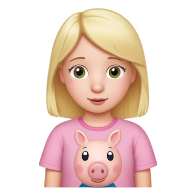 Blonde girl with peppa pig shirt  sticker