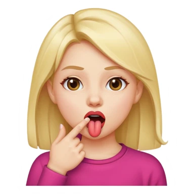 fille doigt dans la bouche tire la langue sticker