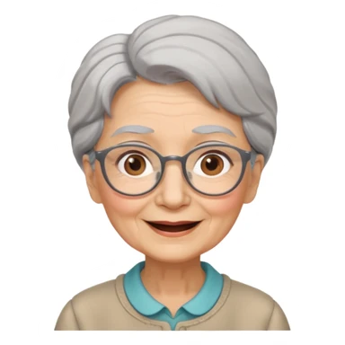OLD WOMAN WITH EYEGLASS sticker