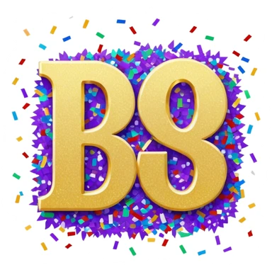 The word Dakota surrounded by confetti for 20 birthday sticker