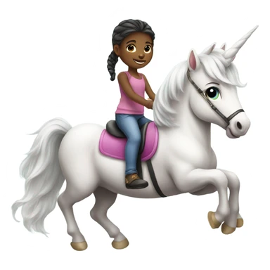 Cute girl riding unicorn  sticker