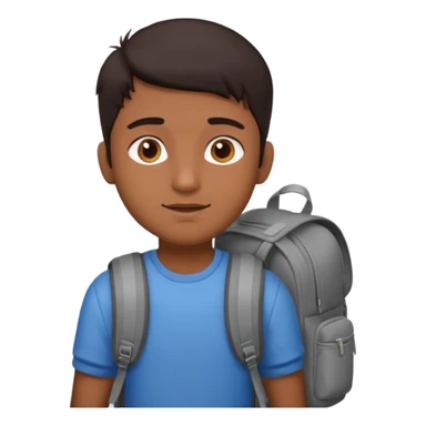 Indian male student, brown skin, dark hair sticker