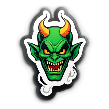 Green devil sticker