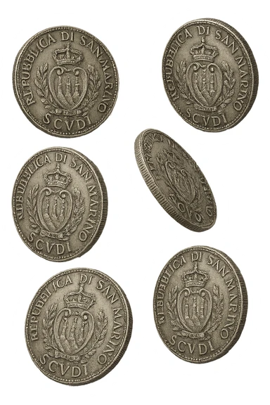 6 scudi realistici in 3d fluttuano in aria, iperrealistico 4k sticker