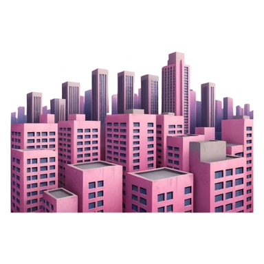 pink sky with buildings sticker