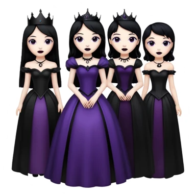 black haired goth princesses sticker