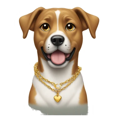 Dog wearing necklace sticker