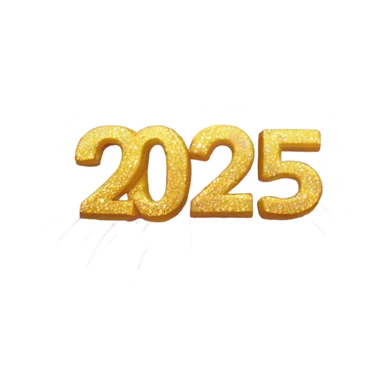 The number 2025 sparkly font with fireworks behind it sticker