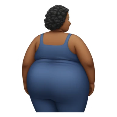 Fat woman with big back sticker