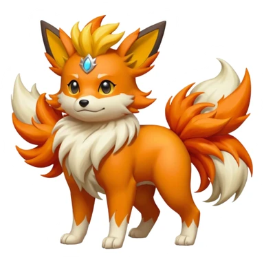 Flareon-Growlithe-Solgaleo-fusion-hybrid, full body sticker