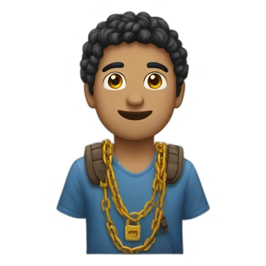 Chico con muchas cadenas sticker