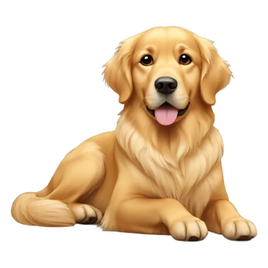 Golden retriever laying sticker