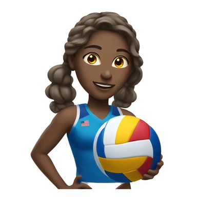 summer olympics girl playing volleyball sticker