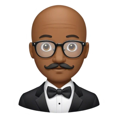Bald black man with glasses and mustache in tuxedo  sticker