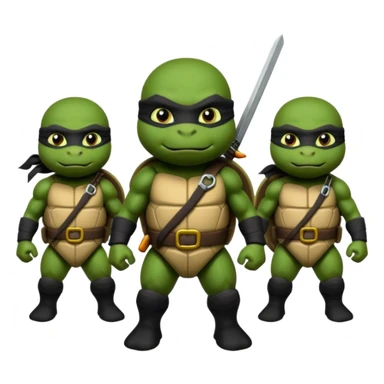Teenage Mutant Ninja Turtles dressed in black ninja attire sticker
