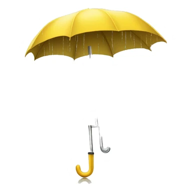 yellow umbrella in the rain sticker