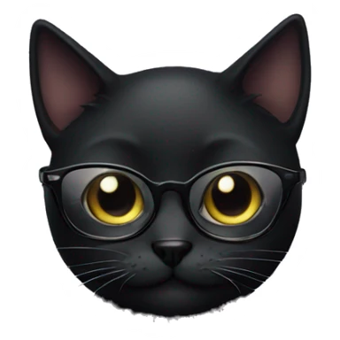 Black cat with glasses and nice lashes sticker