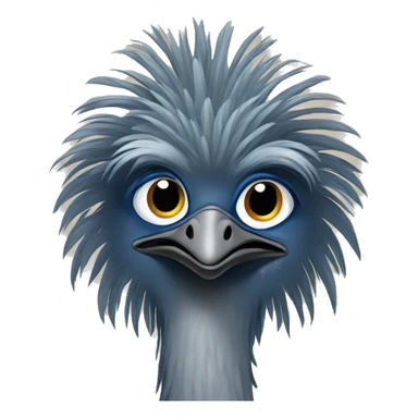 emu with blue sticker