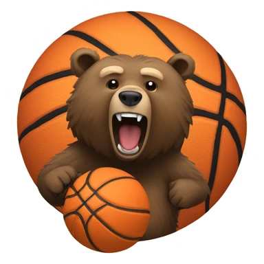 Grizzly bear shooting a basketball  sticker