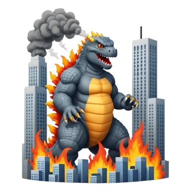 godzilla destroying a city sticker