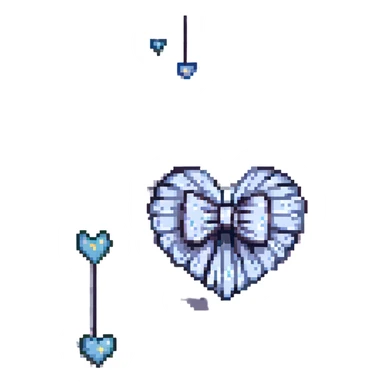 heart with a starry sky, silver bow with heart pattern sticker