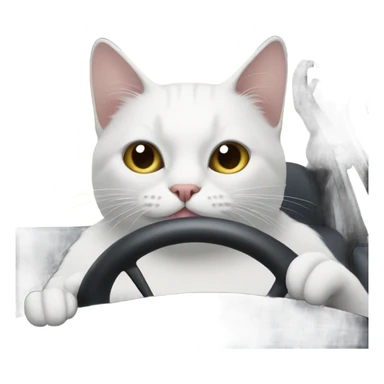 A cat driving a car sticker